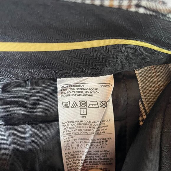 NWT Banana Republic Sloan Pant Size 00P Grey Yellow Plaid Stretch - Picture 11 of 11